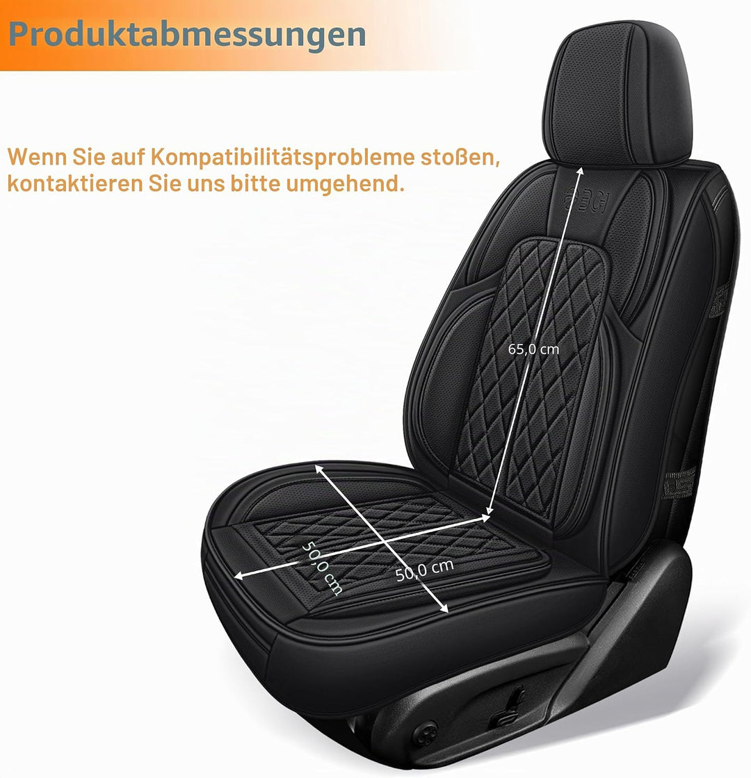Autositzbezüge Leder, Universelle Sitzbezügesets für PKWs, SUVs und Limousinen丨Rutschfest &amp; Atmungsa