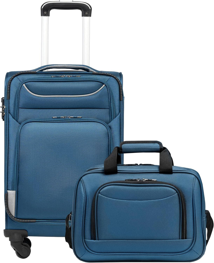 COOLIFE Koffer Trolley Koffer Reisekoffer von 4 Rollen Stoffkoffer Handgepäck TSA-Schloss Der Koffer