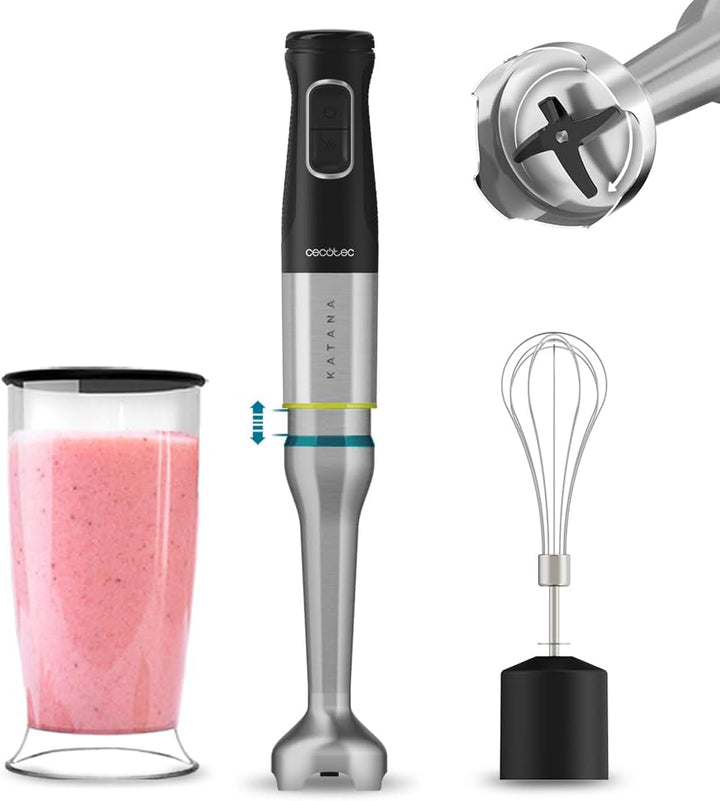 Cecotec Stabmixer Katana TotalDestroy 1500XL Cream BL. 1500 W, 21 Geschwindigkeiten und Turbo, 4 Kli