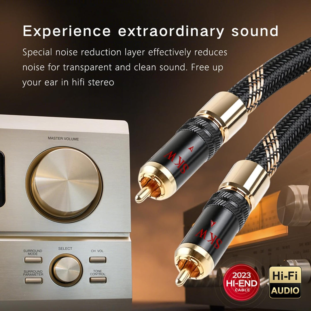 SKW Cinch RCA Digitales Koaxialkabel, S/PDIF RCA Subwoofer Kabel mit Selbstverriegelung Design, für
