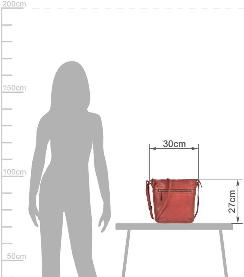 Bear Design Damen Tasche Ledertasche Umhängetasche Schultertasche 30x27cm rot