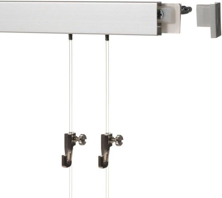 54 Meter (27 x 2m) SOFT-RAIL® Bilderschienen Set BUDGET (M), Silber-matt eloxiert, versch. Längen un