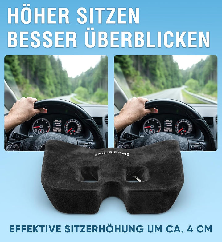 Healthfix® Auto Sitzkissen | Verbessert Sitzhaltung und lindert Sitzschmerz | Orthopädisches Sitzkis