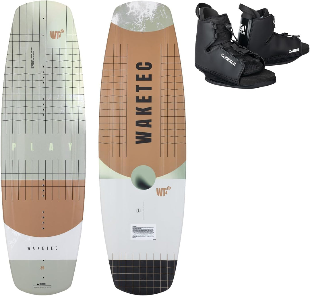 Waketec Wakeboard-Set Play mit Bindung Duro, Anfänger-Fortgeschrittene, 40-90 kg 134.0 Zentimeter Ad