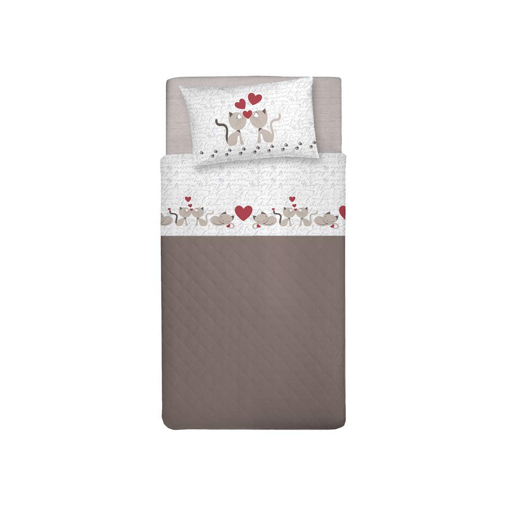 PENSIERI DELICATI Bettwäsche Set Einzelbett 100% Baumwolle, Einzelbett 90x200 Inklusive Bodenblech,