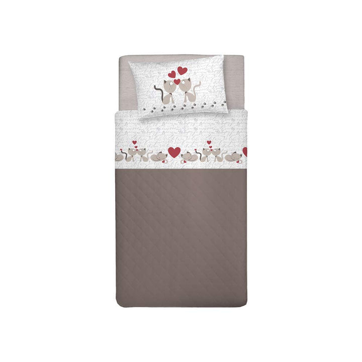 PENSIERI DELICATI Bettwäsche Set Einzelbett 100% Baumwolle, Einzelbett 90x200 Inklusive Bodenblech,