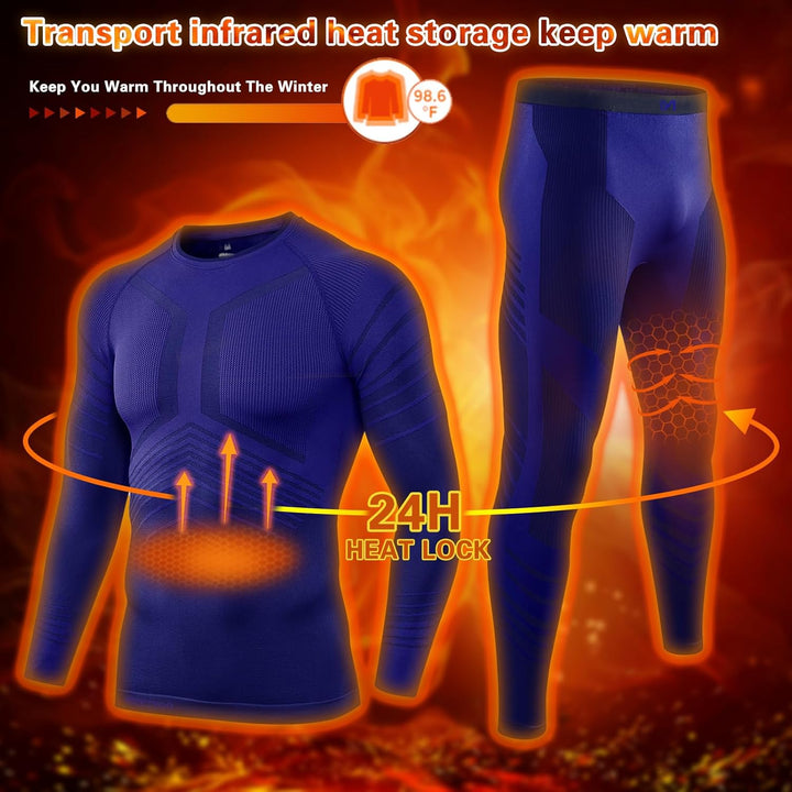 MEETWEE Thermounterwäsche Herren Atmungsaktiv Männer Thermo Funktionswäsche Winter Skiunterwäsche Un