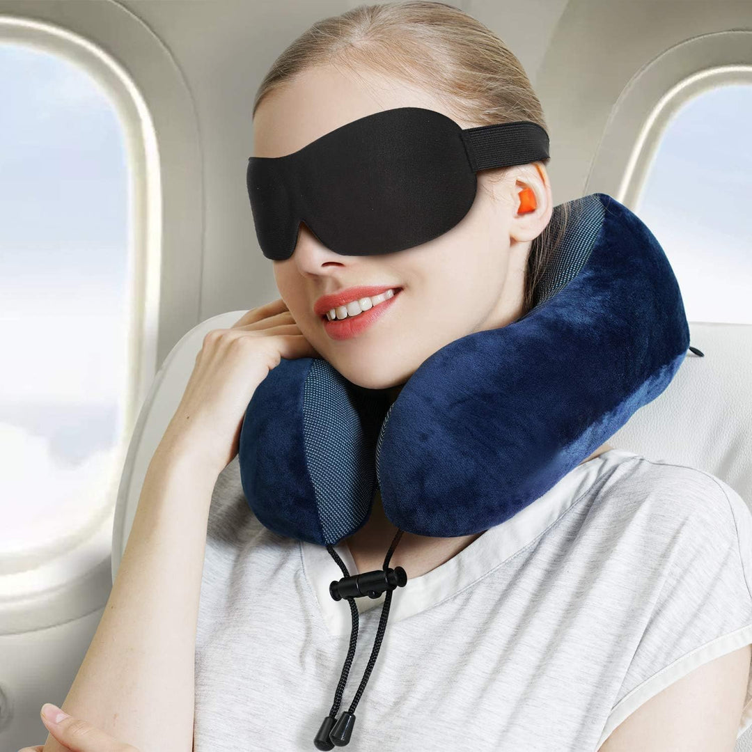 FANDARE Nackenkissen Reisekissen aus Memory-Schaum Neck Pillow Damen Herren Nackenhörnchen Nackenstü