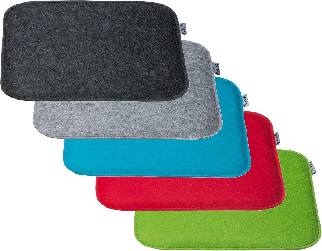 Brandsseller Sitzkissen Filz Eckig Stuhlkissen Sitzauflage Gepolstert - 35 x 35 x 2 cm - 6er Vorteil