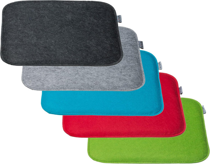 Brandsseller Sitzkissen Filz Eckig Stuhlkissen Sitzauflage Gepolstert - 35 x 35 x 2 cm - 6er Vorteil