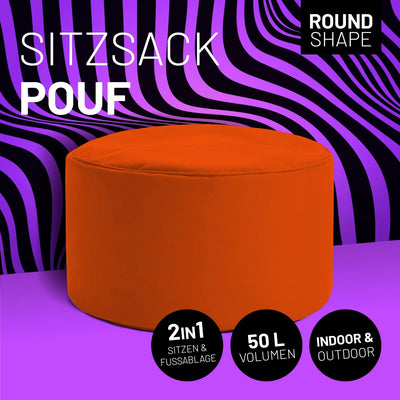 Lumaland Sitzsack Pouf (50 L) | Kompakter Sitzsack mit 3-in-1-Funktion: bequemer Hocker, praktisches