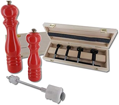 FAMAG Mühlen-Bohrer-Set 5-teilig im Holzkasten Ø 22, 25, 38, 42 mm + 250 mm Verlängerung