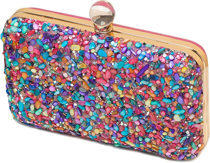 CORIOS Damen Abendtasch Strass Clutch Tasche Formale Handtasche Elegante Schultertasche Klein Tasche