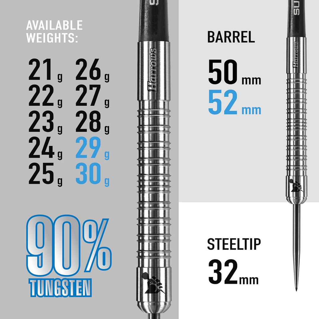 Harrows Super Grip Darts Supergrip Steeltip 22g 23 g silber, 23 g silber