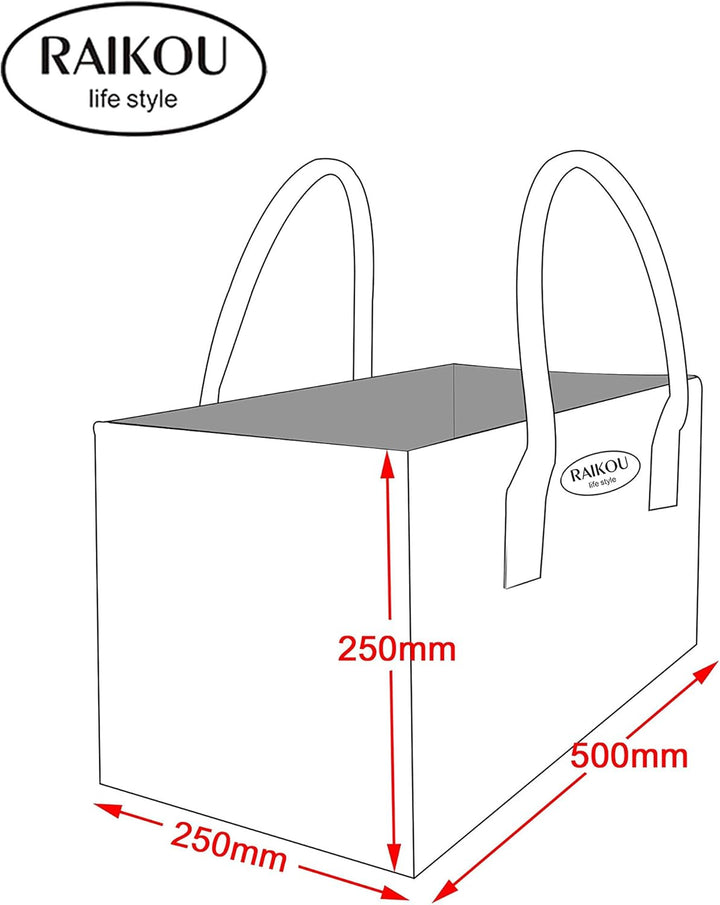 RAIKOU NEU Filztasche Shopper Holzkorb Einkaufstasche Henkeltasche Zeitungskorb Stabile Kaminholztas