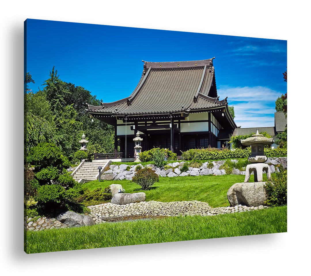 deyoli traditionell japanische Architektur Format: 80x60 als Leinwandbild, Motiv fertig gerahmt auf