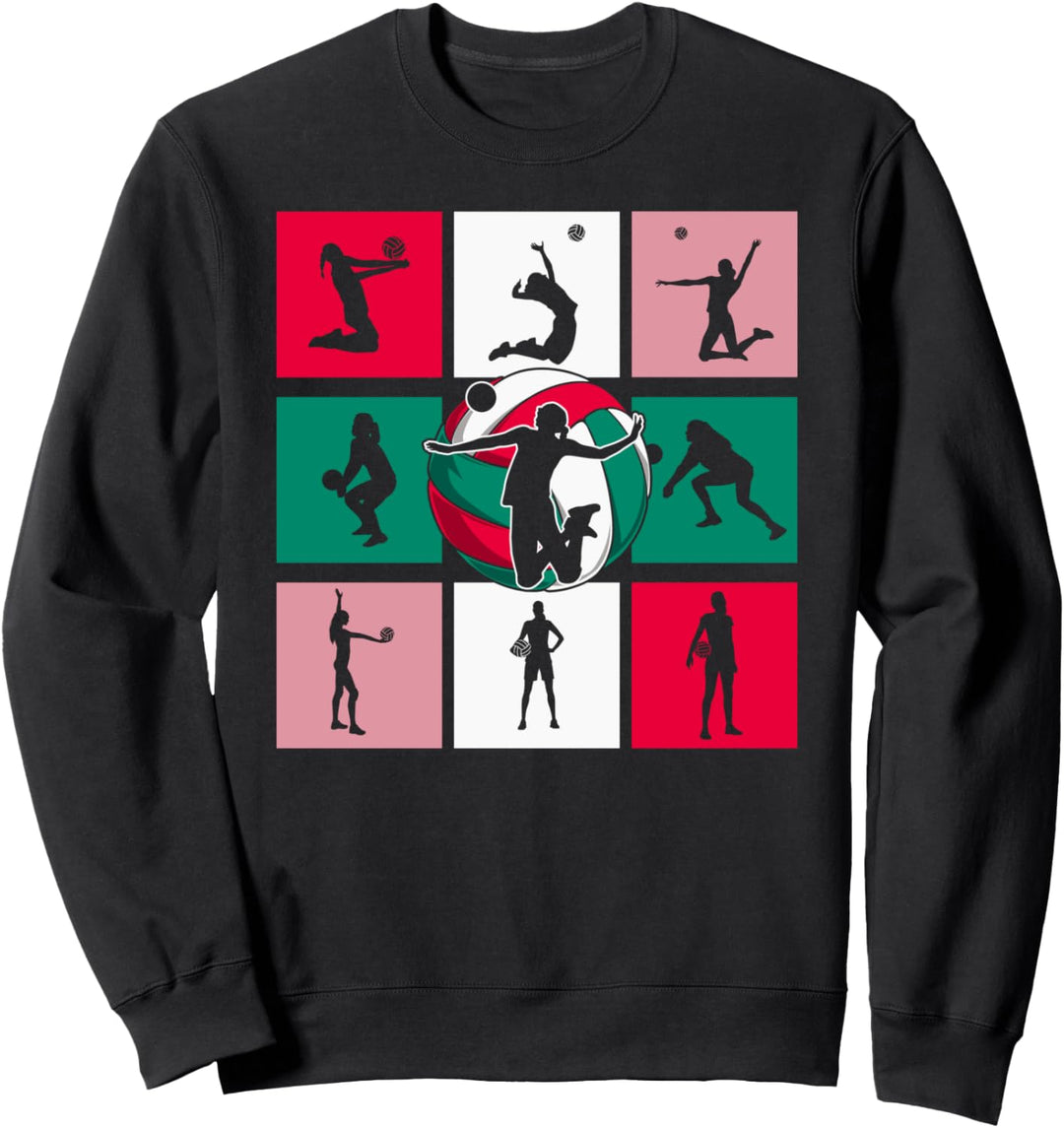 Coole Volleyball Silhouette Design Girl Volleyball Sweatshirt