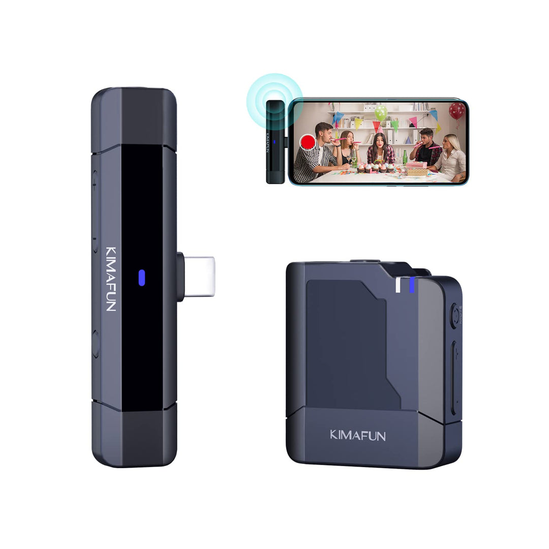 KIMAFUN Drahtloses Lavalier Mikrofon für Type-C-Android-Telefone, Kabelloses Ansteckmikrofon Plug-Pl
