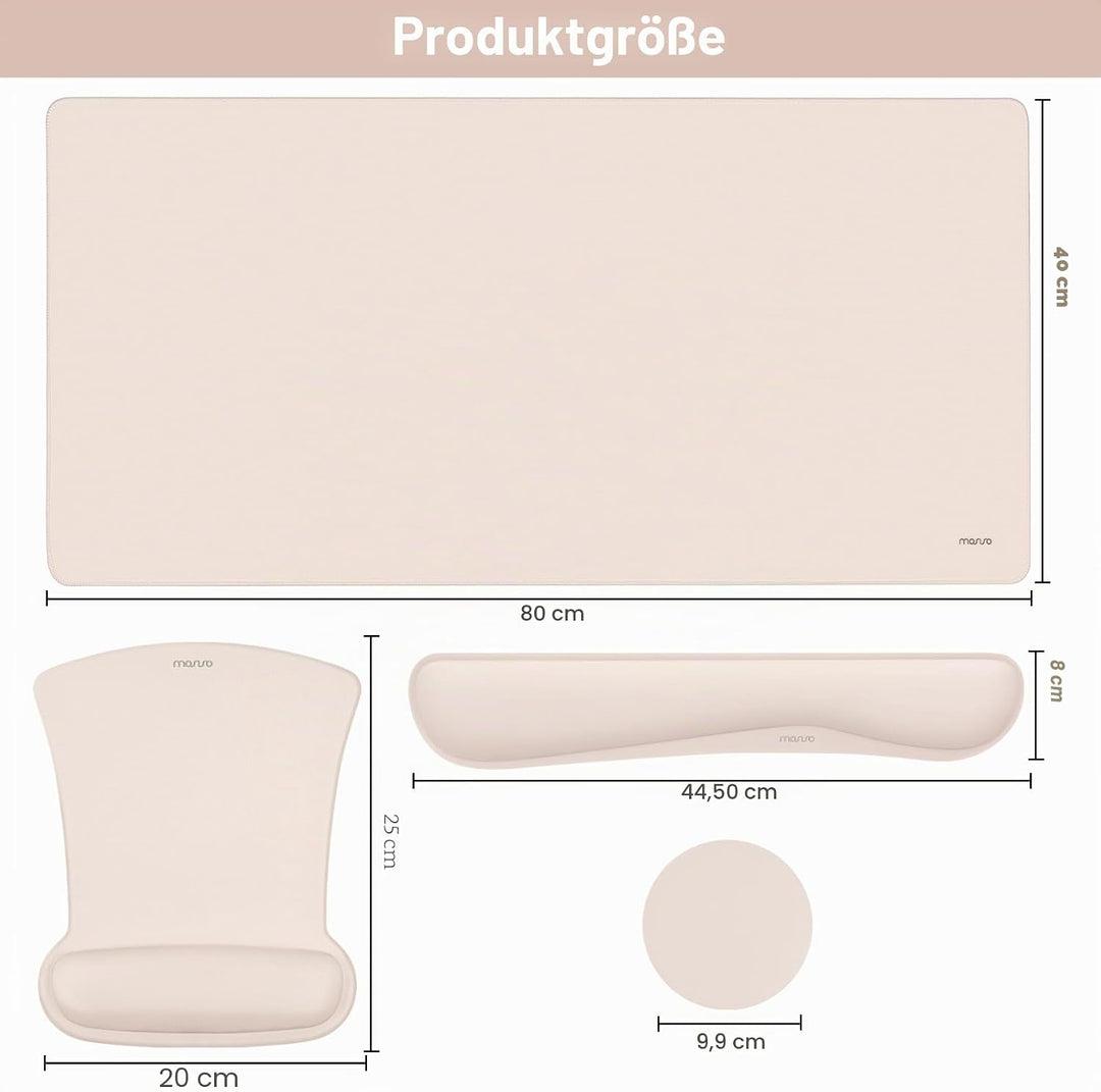 MOSISO Schreibunterlage Matte Tastatur Mauspad Set, 4-in-1 Ergonomisches Mousepad&Tastatur Handgelen
