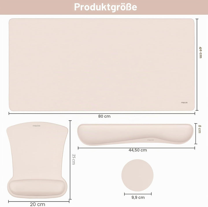 MOSISO Schreibunterlage Matte Tastatur Mauspad Set, 4-in-1 Ergonomisches Mousepad&Tastatur Handgelen
