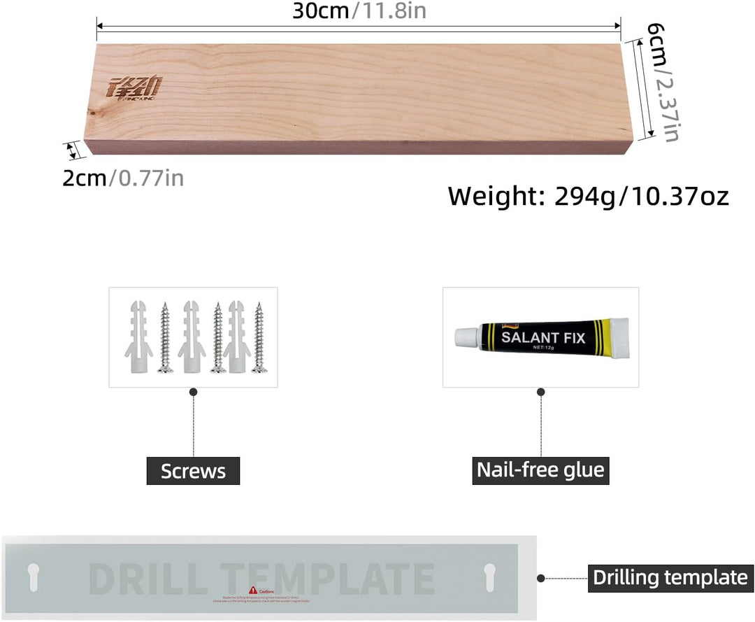 FINDKING Holz Magnetischer Messerleiste, Magnet Utensilienhalter für Wand, Kühlschrank, Holzregal fü