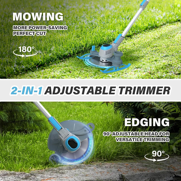 Rasentrimmer mit Akku für Makita Akkus, 2 in 1 Rasentrimmer/Kantenschneider | Freischneider Akku mit