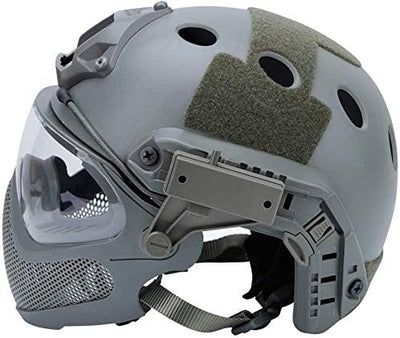 Taktischer Airsoft PJ Helm F22, EIN Integral-Schutzhelm Mit Abnehmbarer Maske Und Brille, Outdoor-Re