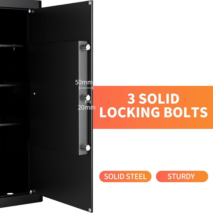 Safe Tresor mit Schlüssel, WASJOYE Möbeltresor mit Schlüssel-Schloss für Zuhause/Büro, 60L Gross Wan
