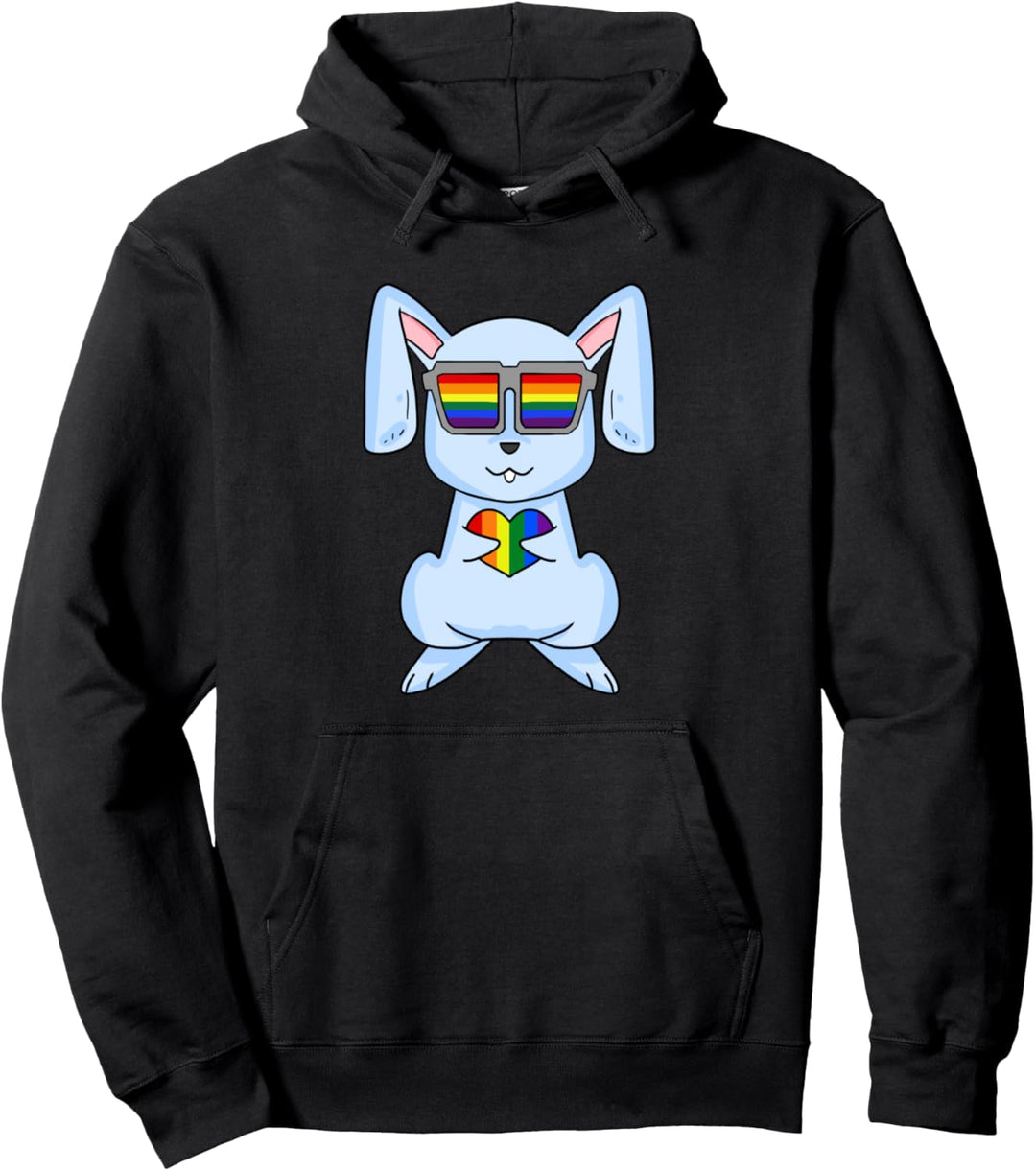 LGBT Pride Stuff - Rabbit Rainbow Gay Pride - LGBT Herz Pullover Hoodie
