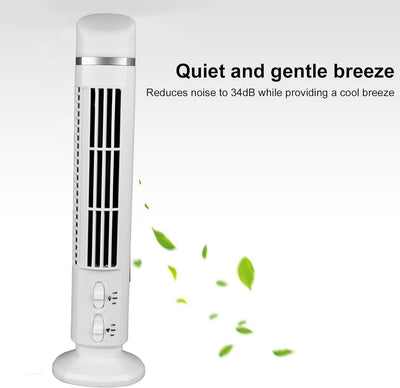 EIMSOAH Turmventilator für Schlafzimmer, 90 Grad Oszillierender Ventilator, Leiser Tragbarer USB-Tis