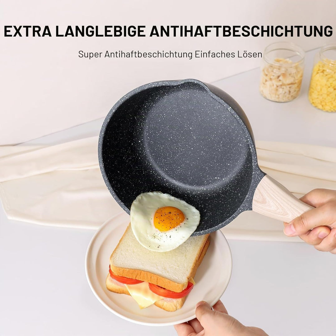 Kordisen Saucenpfannen-Set mit Deckel, 1,5 l & 2,5 Qt Antihaft-Kochtöpfe mit Ausgiesser, leicht zu r