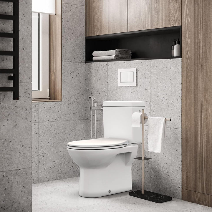 Toilettendeckel mit Absenkautomatik, WC Sitz Klobrille Toilettensitz mit Quick-Release Funktion&amp; Ver