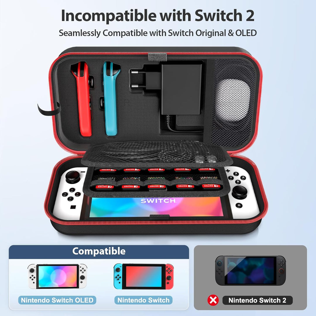 OIVO Switch Tasche kompatibel mit Nintendo Switch/OLED-Modell, Grosse Switch Tragetasche für Joycon