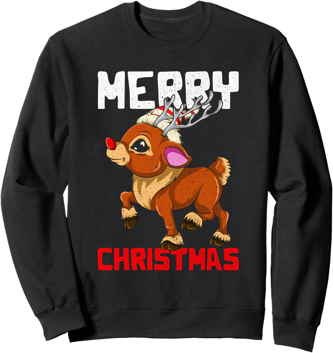 Kinder Mädchen Pajama Frohe Weihnachten Rentier Sweatshirt