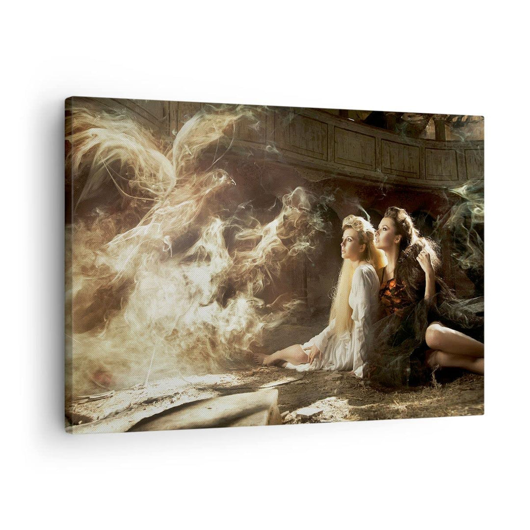ARTTOR Bilder auf Leinwand Vogel Körper Mode Blume Leinwandbild 70x50cm Wandbilder Dekoration Wohnzi