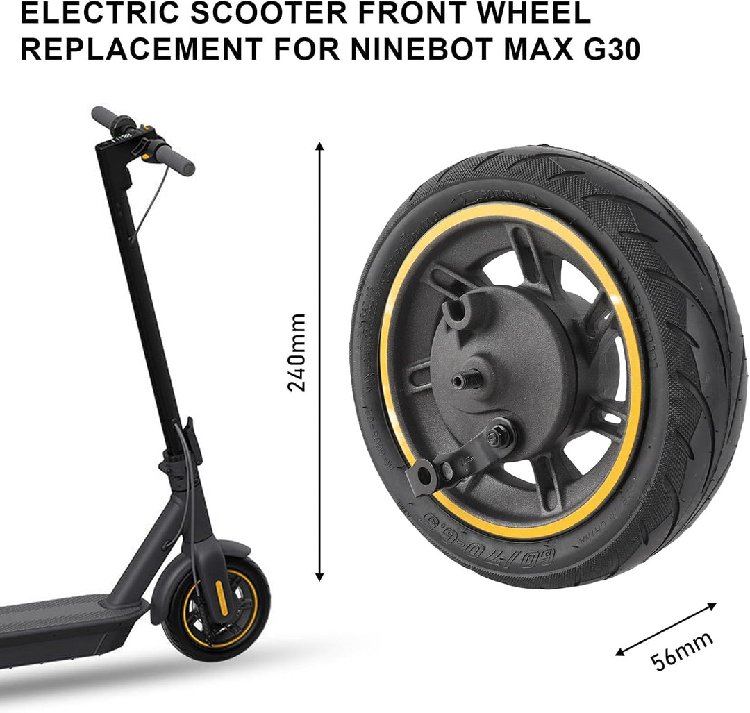 Elektroroller Vorderrad Für Ninebot Max G30, 60/70-6.5 Vakuumreifen Mit Trommelbremse, 10 Zoll Scoot