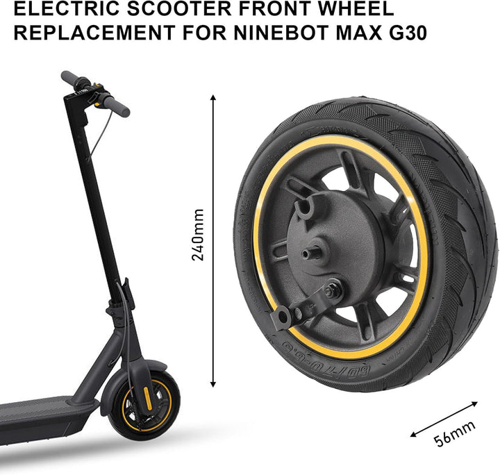 Elektroroller Vorderrad Für Ninebot Max G30, 60/70-6.5 Vakuumreifen Mit Trommelbremse, 10 Zoll Scoot