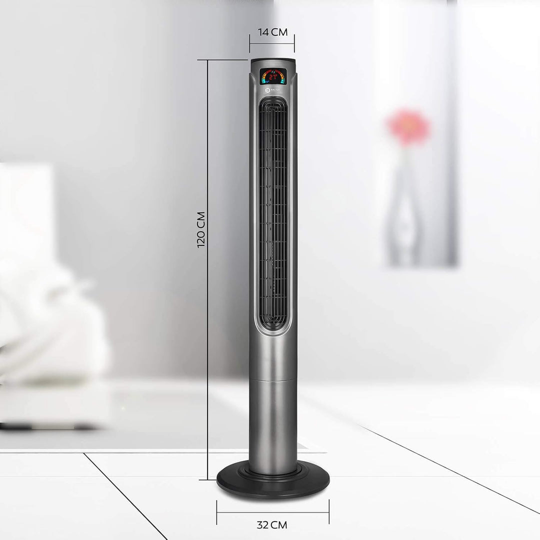 Balter Turmventilator mit Fernbedienung, 120 cm hoch, Leise, Testsieger, Ventilator, Standventilator