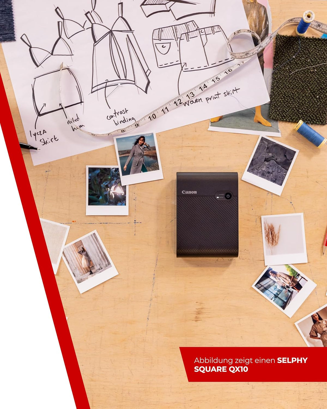 Canon SELPHY SQUARE QX10 Mini Fotodrucker mobil tragbar unterwegs (quadratischer Druck 6,8 x 6,8cm m