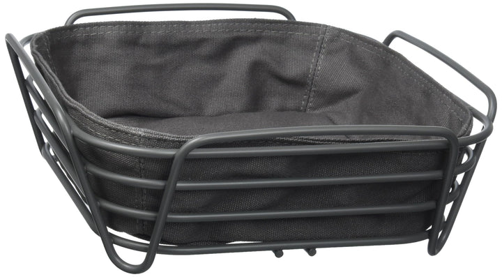 blomus -DELARA- Brotkorb Size L, quadratisch, herausnehmbare Stofftasche, stilvolles Design, 26 x 26