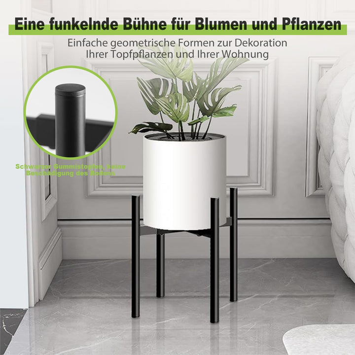 Lighterday Blumenständer Schwarz Pflanzenständer Verstellbar,Metall Pflanzenregal Blumenhocker für D