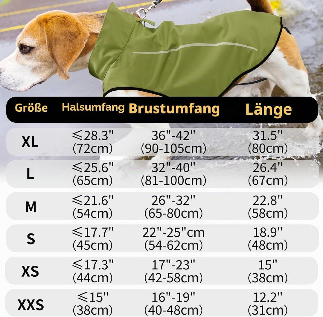 Mile High Life Hunderegenmantel Einstellbare wasserdichte Haustierkleidung Leichte Regenjacke mit re