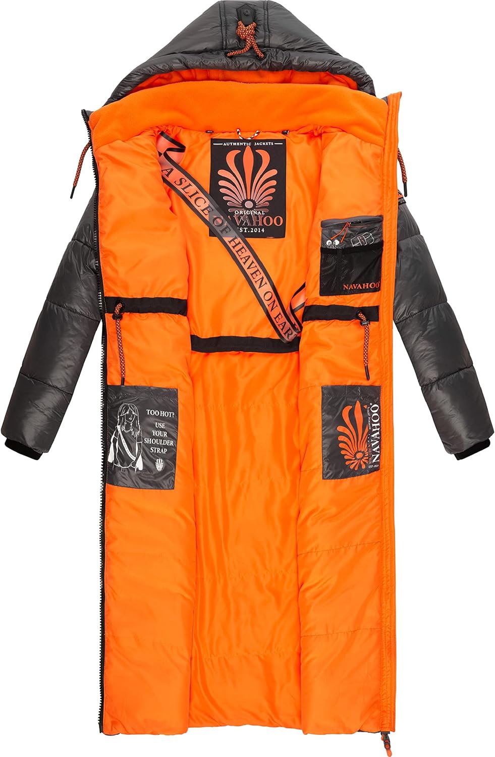 Navahoo Damen Warmer Winter Steppmantel mit Kapuze Schmuseengel XS-XXL XXL Anthracite, XXL Anthracit