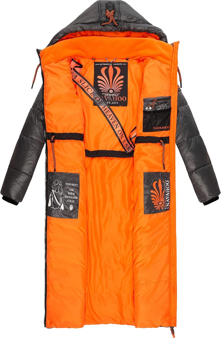 Navahoo Damen Warmer Winter Steppmantel mit Kapuze Schmuseengel XS-XXL XXL Anthracite, XXL Anthracit