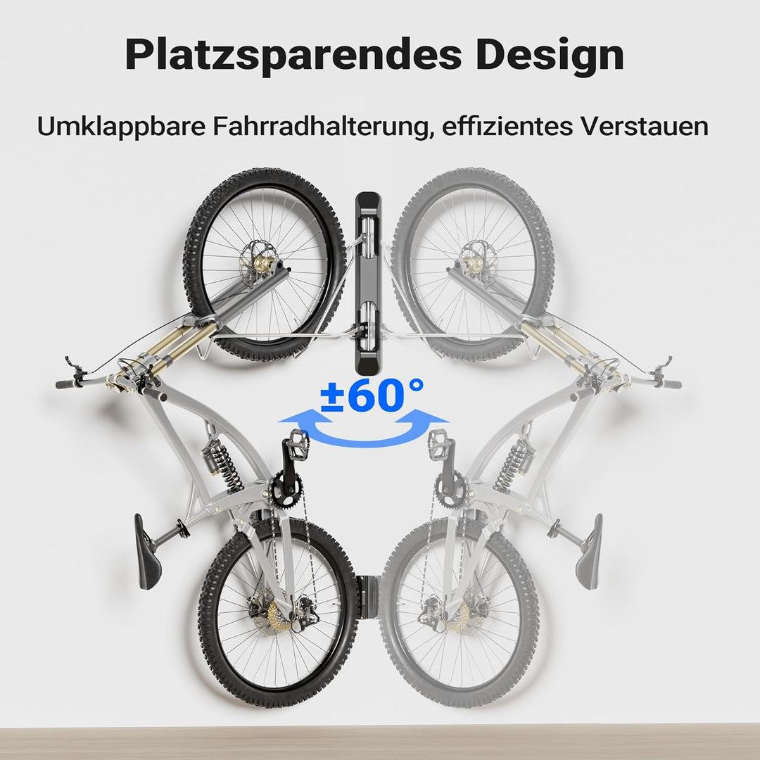Wiltec Fahrrad Wandhalterung 11,8 x 63,8 x 58,3 cm bis 35 kg, Universal Fahrradhalterung höhenverste