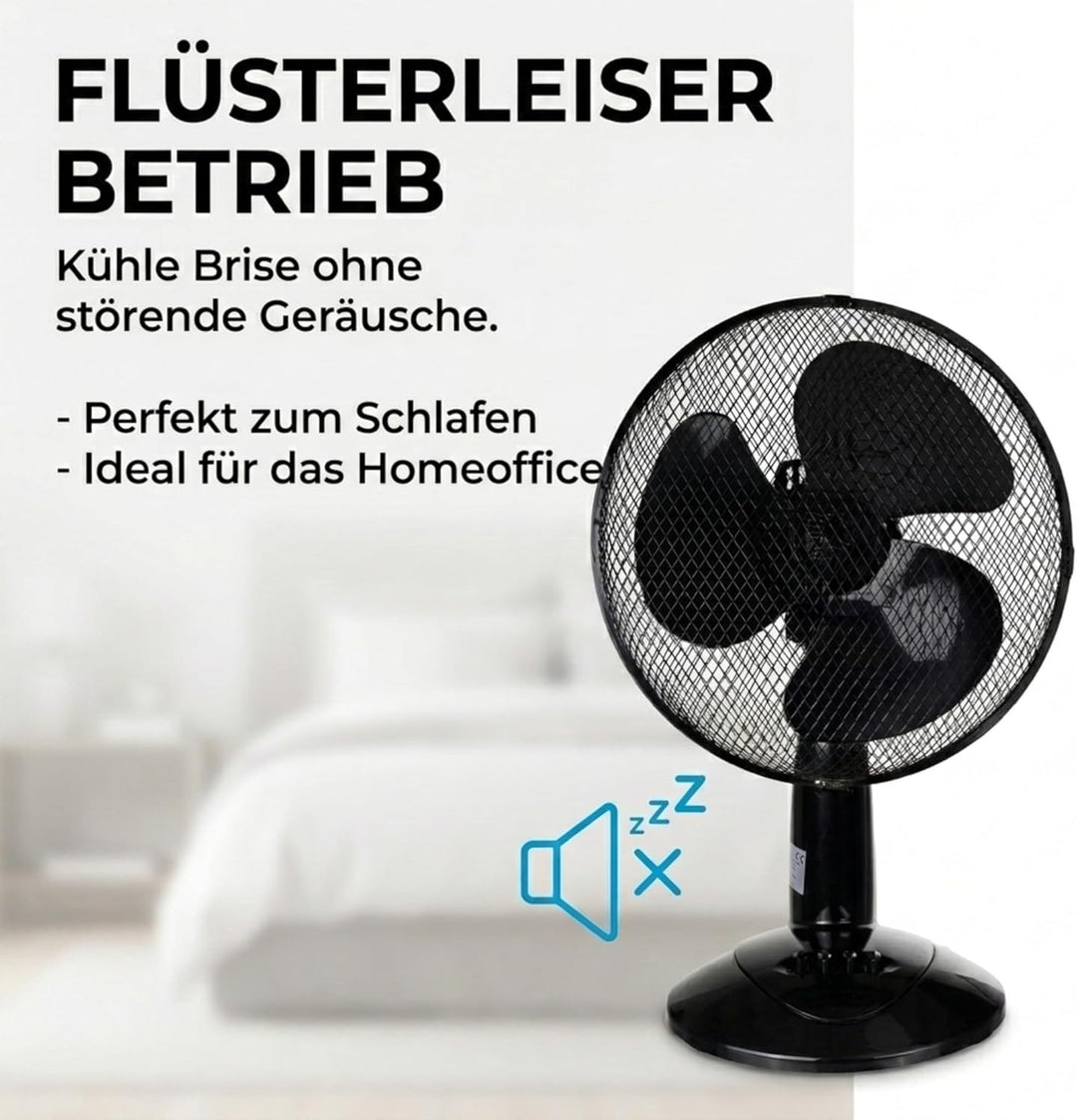 LEX XXL Tischventilator Premium Ventilator Windmaschine Ø30 cm, 3 Geschwindigkeiten, Leistung: 45 Wa