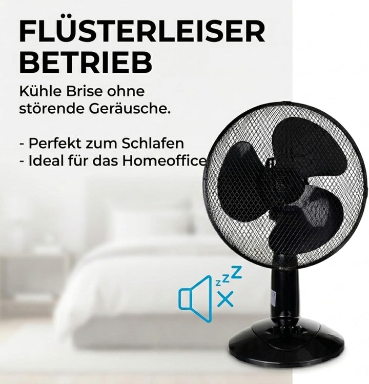 LEX XXL Tischventilator Premium Ventilator Windmaschine Ø30 cm, 3 Geschwindigkeiten, Leistung: 45 Wa