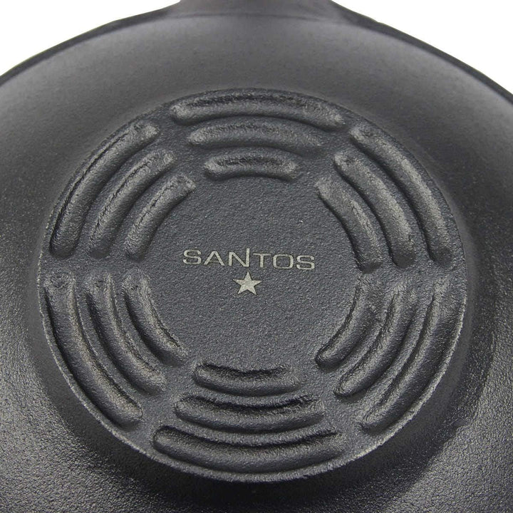 SANTOS Gusseisen Wokpfanne rund - Guss-Wok - ø31,8cm x 48,8cm - Feuertopf - Grilltopf - ideal für La