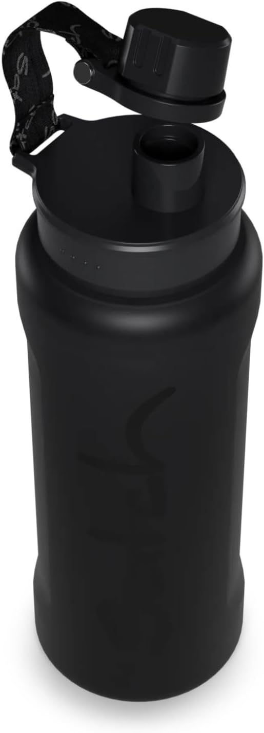 Satch XL Trinkflasche Schwarz | Auslaufsicher, spülmaschinengeeignet und widerstandsfähig mit 1000 m
