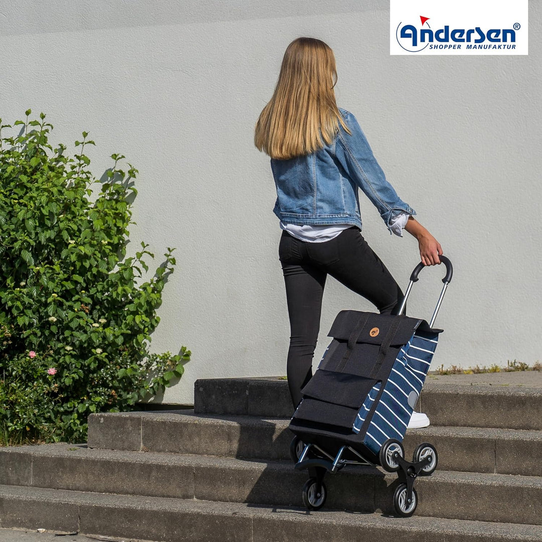 ANDERSEN Einkaufstrolley - Treppensteiger Scala Shopper Jella blau | ideal für Treppen, klappbar, au